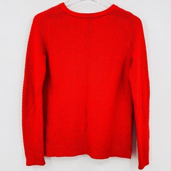Old Navy Size Small Red Textured Long Sleeve Pullover Crewneck Sweater - Picture 6 of 6